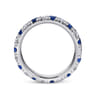 Eternity Band Wedding Ring in 14k White Gold with Round Sapphire at Gabriel & Co.