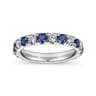 Eternity Band Wedding Ring in 14k White Gold with Round Sapphire at Gabriel & Co.