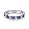 Eternity Band Wedding Ring in 14k White Gold with Round Sapphire at Gabriel & Co.