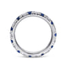 Eternity Band Wedding Ring in 14k White Gold with Round Sapphire at Gabriel & Co.