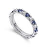 Eternity Band Wedding Ring in 14k White Gold with Round Sapphire at Gabriel & Co.