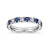 Eternity Band Wedding Ring in 14k White Gold with Round Sapphire at Gabriel & Co.
