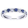 Eternity Band Wedding Ring in 14k White Gold with Round Sapphire at Gabriel & Co.