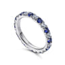 Eternity Band Wedding Ring in 14k White Gold with Round Sapphire at Gabriel & Co.