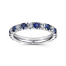 Eternity Band Wedding Ring in 14k White Gold with Round Sapphire at Gabriel & Co.