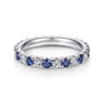 Eternity Band Wedding Ring in 14k White Gold with Round Sapphire at Gabriel & Co.