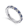 Eternity Band Wedding Ring in 14k White Gold with Round Sapphire at Gabriel & Co.