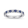Eternity Band Wedding Ring in 14k White Gold with Round Sapphire at Gabriel & Co.