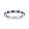 Eternity Band Wedding Ring in 14k White Gold with Round Sapphire at Gabriel & Co.