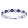 Eternity Band Wedding Ring in 14k White Gold with Round Sapphire at Gabriel & Co.