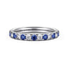 Eternity Band Wedding Ring in 14k White Gold with Round Sapphire at Gabriel & Co.