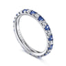 Eternity Band Wedding Ring in 14k White Gold with Round Sapphire at Gabriel & Co.