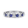 Eternity Band Wedding Ring in 14k White Gold with Round Sapphire at Gabriel & Co.