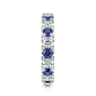 Eternity Band Wedding Ring in 14k White Gold with Round Sapphire at Gabriel & Co.