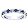 Eternity Band Wedding Ring in 14k White Gold with Round Sapphire at Gabriel & Co.