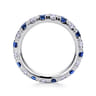 Eternity Band Wedding Ring in 14k White Gold with Round Sapphire at Gabriel & Co.
