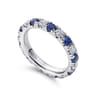 Eternity Band Wedding Ring in 14k White Gold with Round Sapphire at Gabriel & Co.