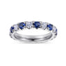Eternity Band Wedding Ring in 14k White Gold with Round Sapphire at Gabriel & Co.