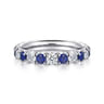 Eternity Band Wedding Ring in 14k White Gold with Round Sapphire at Gabriel & Co.
