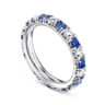 Eternity Band Wedding Ring in 14k White Gold with Round Sapphire at Gabriel & Co.