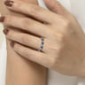 Eternity Band Wedding Ring in 14k White Gold with Round Sapphire at Gabriel & Co.