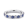 Eternity Band Wedding Ring in 14k White Gold with Round Sapphire at Gabriel & Co.