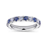 Eternity Band Wedding Ring in 14k White Gold with Round Sapphire at Gabriel & Co.