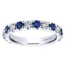 Eternity Band Wedding Ring in 14k White Gold with Round Sapphire at Gabriel & Co.