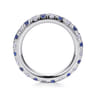 Eternity Band Wedding Ring in 14k White Gold with Round Sapphire at Gabriel & Co.