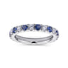 Eternity Band Wedding Ring in 14k White Gold with Round Sapphire at Gabriel & Co.