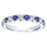 Eternity Band Wedding Ring in 14k White Gold with Round Sapphire at Gabriel & Co.