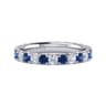 Eternity Band Wedding Ring in 14k White Gold with Round Sapphire at Gabriel & Co.