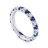 Eternity Band Wedding Ring in 14k White Gold with Round Sapphire at Gabriel & Co.