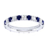 Eternity Band Wedding Ring in 14k White Gold with Round Sapphire at Gabriel & Co.