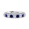 Eternity Band Wedding Ring in 14k White Gold with Round Sapphire at Gabriel & Co.