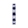 Eternity Band Wedding Ring in 14k White Gold with Round Sapphire at Gabriel & Co.