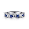Eternity Band Wedding Ring in 14k White Gold with Round Sapphire at Gabriel & Co.