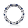 Eternity Band Wedding Ring in 14k White Gold with Round Sapphire at Gabriel & Co.