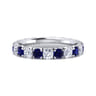 Eternity Band Wedding Ring in 14k White Gold with Round Sapphire at Gabriel & Co.