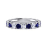 Eternity Band Wedding Ring in 14k White Gold with Round Sapphire at Gabriel & Co.