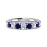 Eternity Band Wedding Ring in 14k White Gold with Round Sapphire at Gabriel & Co.
