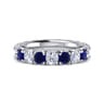 Eternity Band Wedding Ring in 14k White Gold with Round Sapphire at Gabriel & Co.