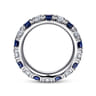 Eternity Band Wedding Ring in 14k White Gold with Round Sapphire at Gabriel & Co.