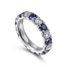 Eternity Band Wedding Ring in 14k White Gold with Round Sapphire at Gabriel & Co.