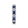 Eternity Band Wedding Ring in 14k White Gold with Round Sapphire at Gabriel & Co.