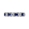 Eternity Band Wedding Ring in 14k White Gold with Round Sapphire at Gabriel & Co.