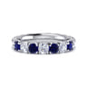 Eternity Band Wedding Ring in 14k White Gold with Round Sapphire at Gabriel & Co.
