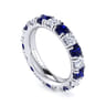 Eternity Band Wedding Ring in 14k White Gold with Round Sapphire at Gabriel & Co.