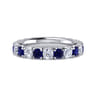 Eternity Band Wedding Ring in 14k White Gold with Round Sapphire at Gabriel & Co.