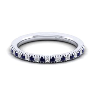 Bari - 14K White Gold Sapphire and Diamond Anniversary Band